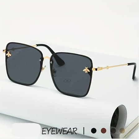 Little Bee Fashion Firkantede Metal Herre- og Dame Solbriller Universal Antikke Anti UV