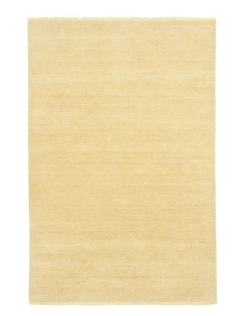 Tapis De Laine Handloom Fringes Jaune Poudré Petit