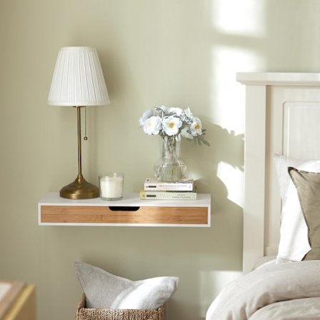 SoBuy Hvid flydende hylde,hængende skuffe vægskuffe FRG93-WN