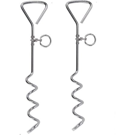 Stærke Jordspyd Hundekæder Til Udendørs Hundebinding Kabel Stål Spiral Hundebindingsreb Udendørs Hundecamping Tilbehør Spyd Kun, 2 stk