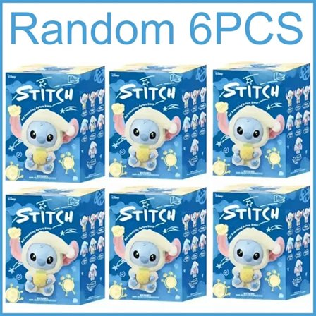 Stitch Spis Noe Før Sove-serien Blind Box Plysj Vinyl Leker Søt Dukke Replika Mystery Box Veske Anheng Veske Dekor Gave