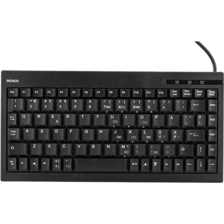Deltaco Keyboard mini, Nordic layout, 89 Keys, Black