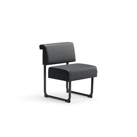 Sofa START, 600 mm, Kunstleder anthrazit/schwarz