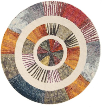 Geometrisch Going Rond Vloerkleed - Multicolor Ø 200