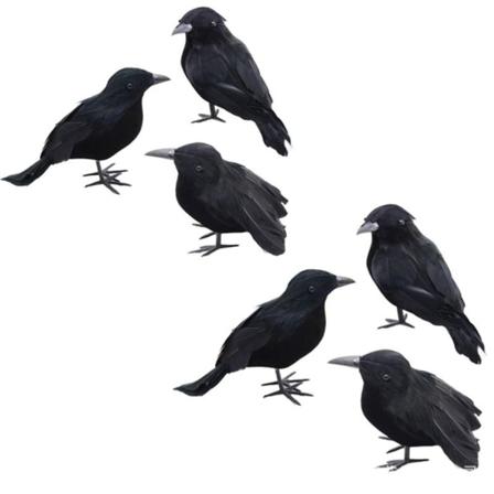 6 stk Sort Simulering Kragedekoration Halloween Krage