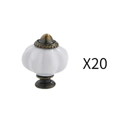 20 st vita Vintage Pumpa Knoppar, Antik Möbelhandtag,