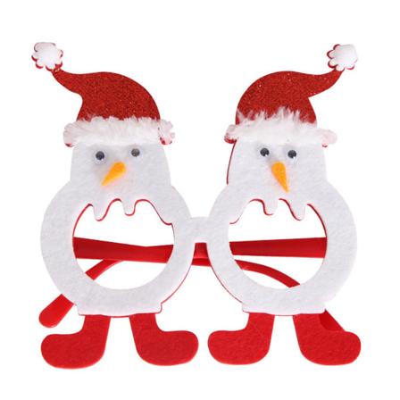 Julebriller 2023 Godt Nytår Glitter Brilleramme Fotorekvisitter Snemand ingen