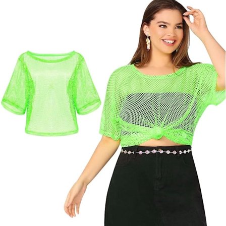 80-tals Neon Party Outfit Kostymtillbehör Set, 1980-tals Retro Temafest Dekoration Outfit för Kvinnor Flickor B