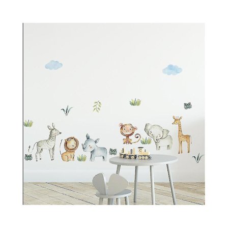 Djungeldjur Mönster Väggklistermärken Väggdekal För Rum