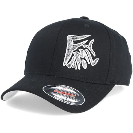 Iconic - Svart flexfit Caps - Family Black Flexfit @ Hatstore