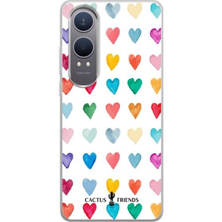 Yhteensopiva Puhelinkuori OnePlus OnePlus Nord CE4 Lite Cactus and Friends - Watercolor Love Grid