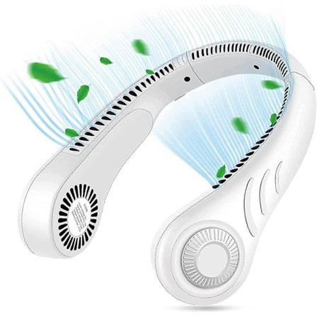 Bärbar Halsfläkt, Handsfree Bärbar Fläkt, USB Fläkt Mini USB Nackbandsfläkt Uppladdningsbar (ShiKai)