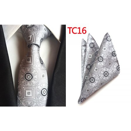 Herr slips Paisley vävd siden slips set med ficka Suqare F