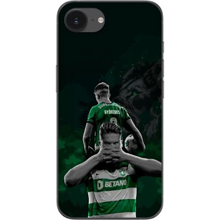 Yhteensopiva Puhelinkuori Apple iPhone 16e Neonmotiivi, jossa teksti "Gaming is in my DNA" sinisenä ja punaisena tiiliseinällä, jossa loistava DNA-spi