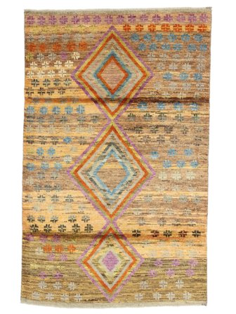 Dywan Moroccan Berber - Afghanistan 116X180 Brunatny/Pomarańczowy (Wełna, Afganistan)