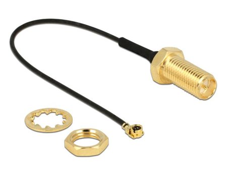 Delock antennekabel - 10 cm - svart