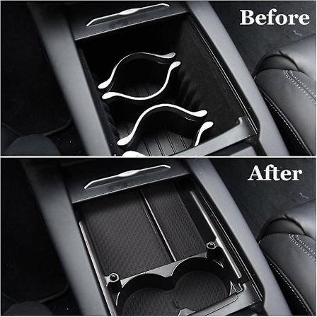 Förvaringslåda för mittkonsol armstöd bil, organiseringsfack med halkskyddsmattor för Tesla Model X Model S