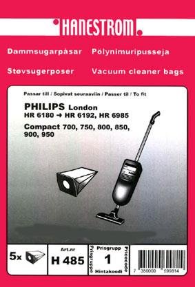 HANESTRÖM Dammsugarpåsar PHILIPS LONDON HR 6180-6192