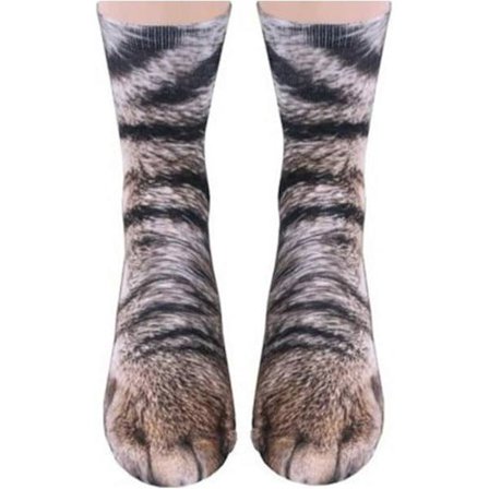 Sjove julegaver til kat - 3D-dyrepote sokker - Sokker til voksne kvinder og mænd