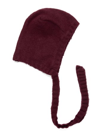 Monki Tied Knit Bonnet - Burgundy - ONE SIZE