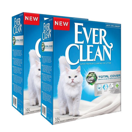 Ever Clean - Total Cover - Cat Litter 10 L x 2 - Katt - Kattesand & kattestrø - Klumpdannende kattesand - ZOO.no