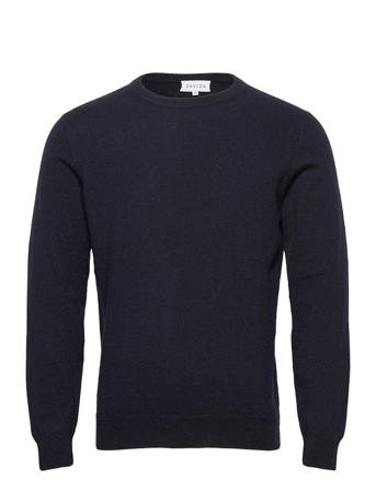 Man O-Neck Plain Navy Davida Cashmere