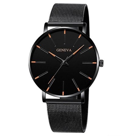 GENEVA Miesten Kvartsikello Muodikkaat Rannekellot Ruostumattomasta Teräksestä Valmistetulla Rannekkeella - Tyyli G{ DB}