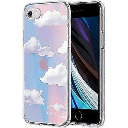 til iPhone SE Cover 2022 (3. generation) & iPhone SE Cover 2020 & iPhone 8/7 Cover Klart Design Sød, Robust Cover i Militærkvalitet med Moderigtigt 