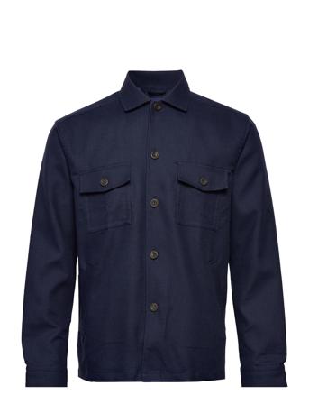 Men's Shirt: Casual Twill Overshirts Blå Eton