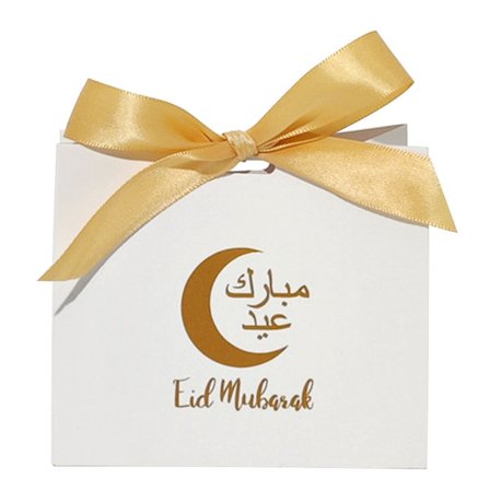 10 stk Eid Mubarak godteriboks med bånd multifunksjonsholder for barn jente gutter sjokolade gjestefest