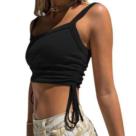 Kvinna Crop Tops Vandring Reser Ärmlös Fyrkantig Krage