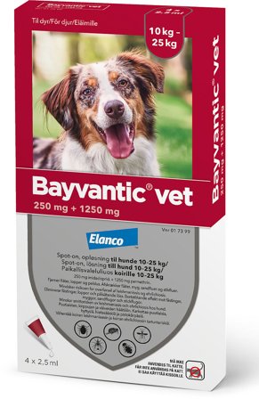 Bayvantic Vet Spot-on til Hund Hunde 10-25 kg (4 X 2,5 ml), Tøj & Bolig, Flåter & Lopper, Flåt- Og Loppemiddel Til Hunde