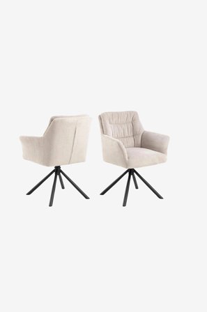 AC Design Furniture - Alonso matstol med armstöd 2-pack - Beige - Karmstolar - Från Homeroom