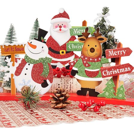 3 julepynt i tre, julebordpynt, Julenissen