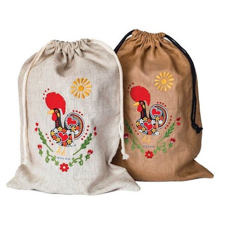 Brødposer, brodert sett med 2 gjenbrukbare brødposer for hjemmelaget brød med glidelås - Surdeig-FA6-