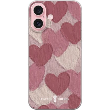 Kompatibel Mobilcover til Apple Apple iPhone 16 Cactus and Friends - Blush Paper Hearts