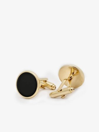 John Henric Men's Gold Cufflinks Round Size Onesize