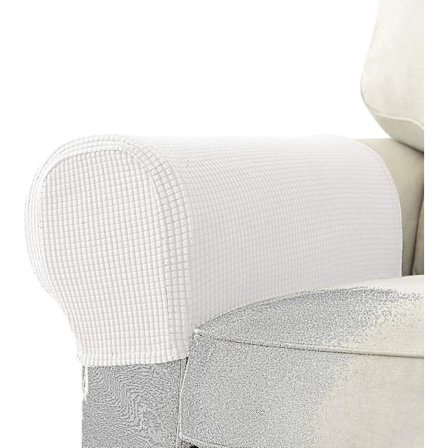 Soffa Armstödsskydd Stretch Armstödsskydd Kappor För Fåtölj, Vit