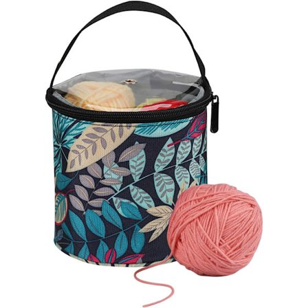 Bærbare strikkeposer for oppbevaring av garn, uferdige prosjekter, nåler