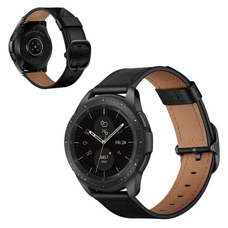 Samsung Galaxy Watch 3 (45mm) / Watch (46mm) klockarmband i läder - Svart