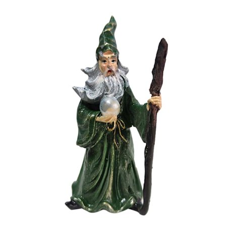 Lille Halloweenfigur i Resin, Troldmand Heks Ornament til Skrivebordsdekoration
