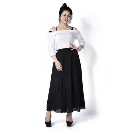 Kvinders Plisseret Skørteskjorte med Hulmønster Mini Kjole