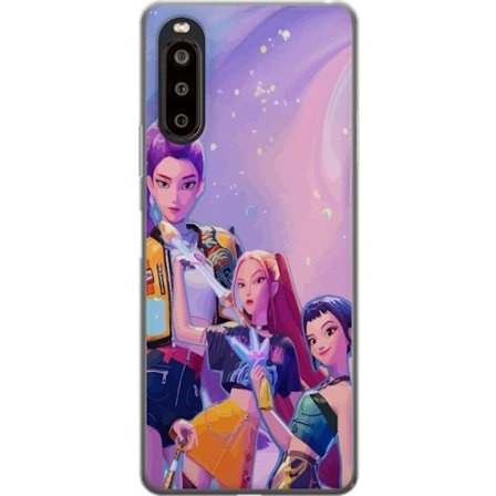 Yhteensopiva Puhelinkuori Sony Xperia 10 II Tulevaisuuden popdivat neonväreissä, joilla on taianomaisia yksityiskohtia unenomaisen galaksitaustan ed