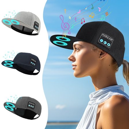[Dual Speaker Stereo] Bluetooth 5.4 Trådløs Høyttaler Caps, Følge for Sykling, Løping og Fotturer, Sports Musikk Caps