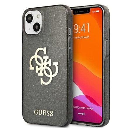 Guess GUHCP13SPCUGL4GBK iPhone 13 mini 5,4" svart/svart hardt etui Glitter 4G Big Logo