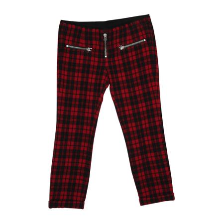 Isabel Marant Pre-owned, Plaid Pants in Virgin Wool Rood, Dames, Maat:S