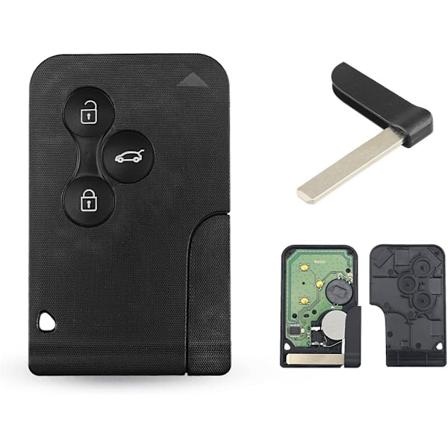3 knapper fjernbetjening nøgle etui kort til Re-Nault Clio 3 Megane 2 Scenic 2 med 433MHz PCF7947 chip