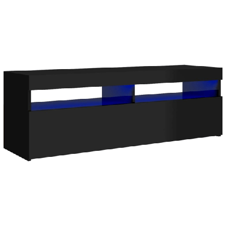 Vidaxl Tv-bänk Med Led-lampor Högglans Svart 120x35x40 Cm Svart