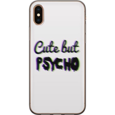 Kompatibel Mobilcover til Apple iPhone X Rainbow-farvet legetøjsfigur med et glad ansigt og farverige cirkler i en legesyg studieillustration