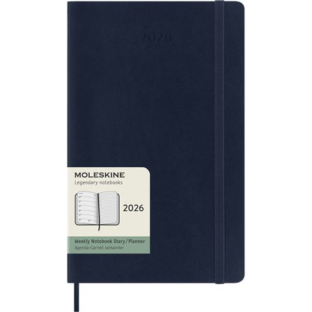 Moleskine Kalender 12M Weekly Notebook 2026 Softcover Large Sapphire Blue